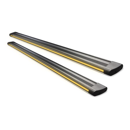 Broadfeet Motorsports Equipment SBFO-229-R66-Z-AMBLGT Black Universal Running Board with Integrated - Amber LED Light